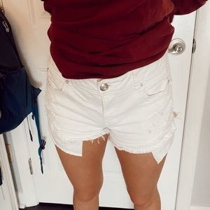White American eagle jean shorts